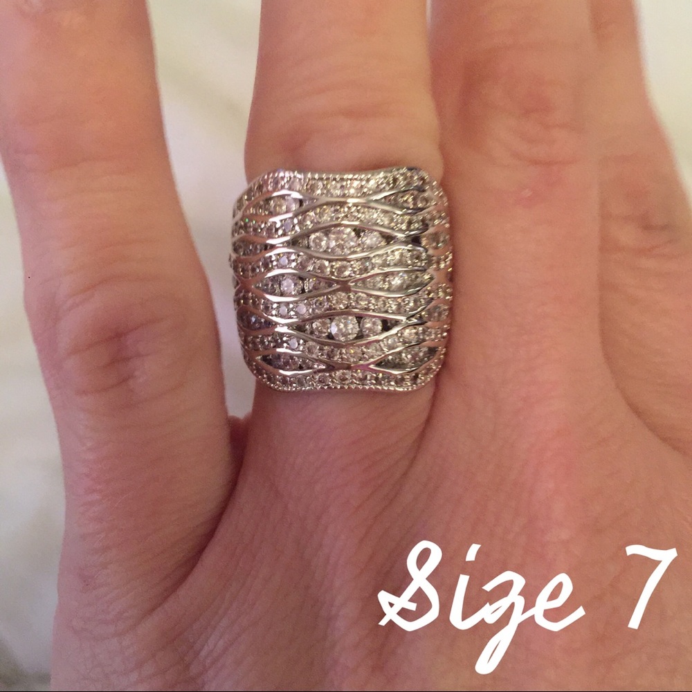 Silvertone Statement Ring